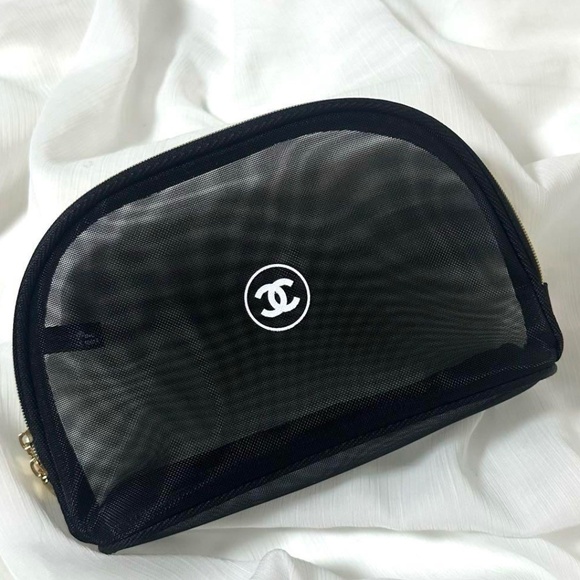Chanel Cosmetic Mesh Pouch Black - Picture 1 of 6